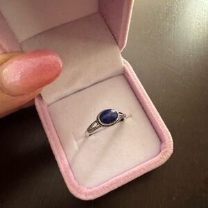 Sterling Silver Lapis Oval Ring - Women's Jewelry
